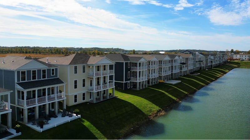 Waterfront homes in New Town at St. Charles