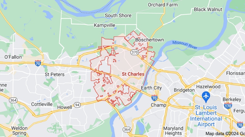 Map of St Charles, MO