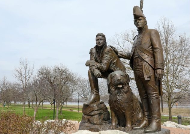 Lewis and Clark statue at Frontier Park, St. Charles