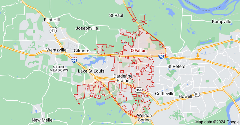 Map of O'Fallon, MO