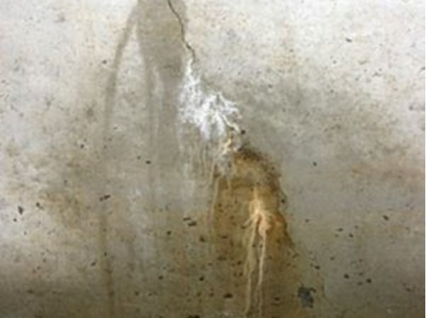 If you see a crack with discoloration, there’s a good chance there is water damage.