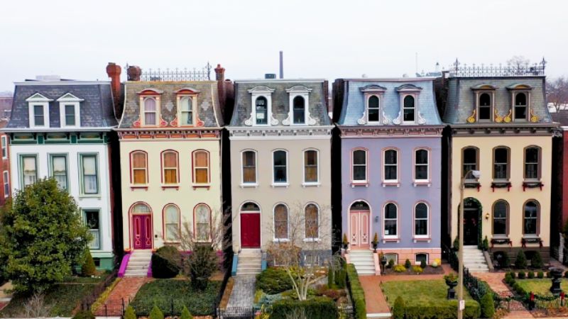 The Painted Ladies, which face LaFayette Park