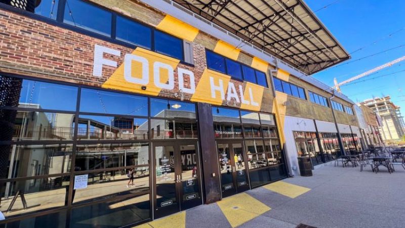 The outside of the Food Hall at City Foundry