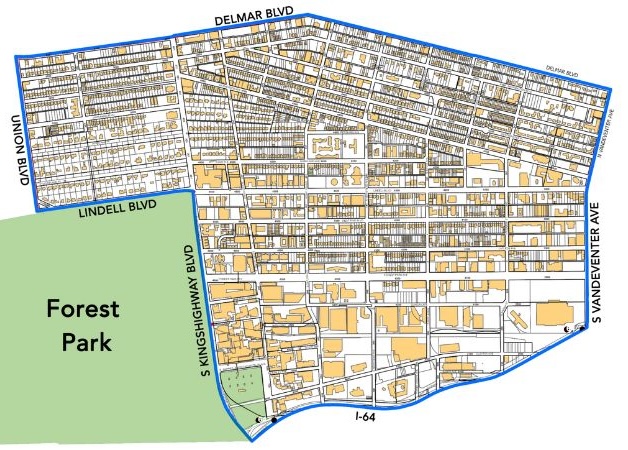 2 Boundaries of Central West End, Saint Louis, MO