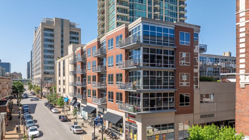 Mixed-use buildings on Euclid Ave in Central West End