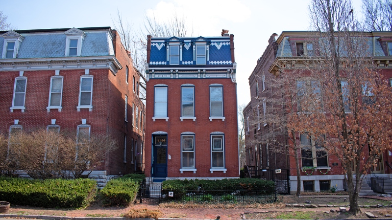 Brick house in Soulard, St. Louis, MO