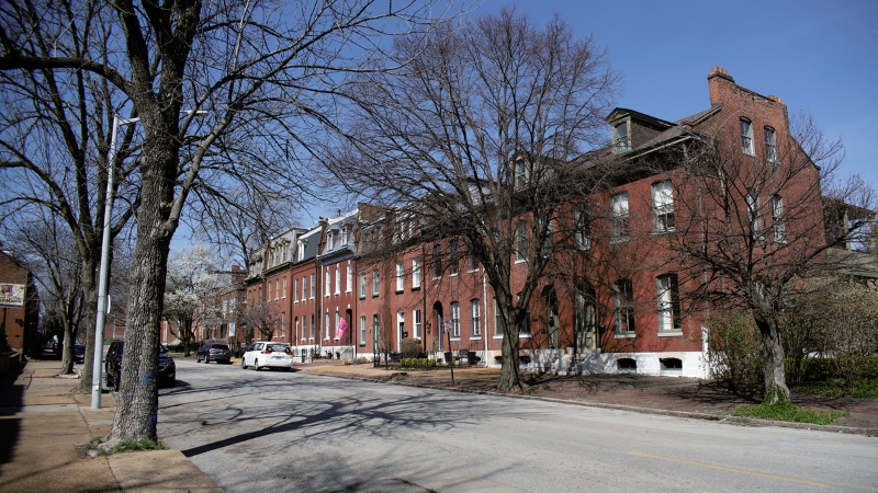 Street of homes in Soulard, St. Louis, MO