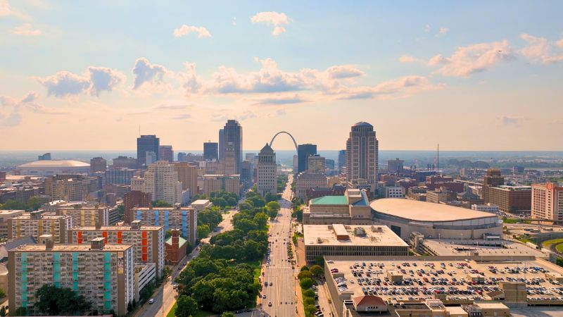 View down Market Street St. Louis, MO