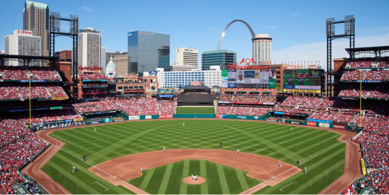 View at Busch Stadium, home of the St. Louis Cardinals