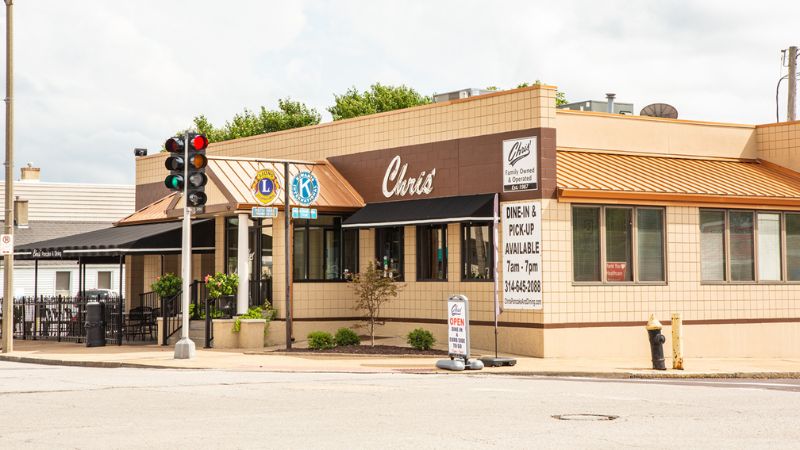 Chris' Pancake & Dining at the corner of Sulphur and Southwest Avenues