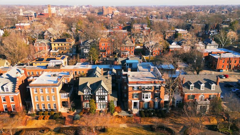 Row of historic homes in Central West End